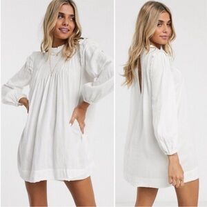 Free People Clover Mini-Dress Tunic Long Sleeve Size L
